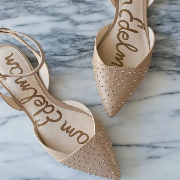Sam Edelman Nude Studded Flats
