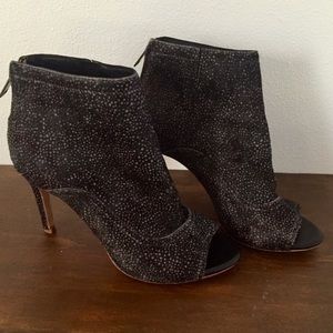 Joie Edison Ankle Boots - Black & Tan Calf Hair