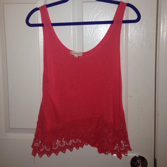 Coral tank top/ crop top