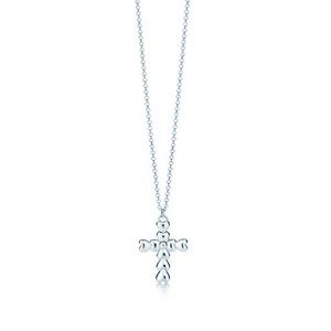 Authentic Tiffany crown of hearts cross pendant