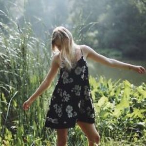 Brandy Melville Black Floral Dress