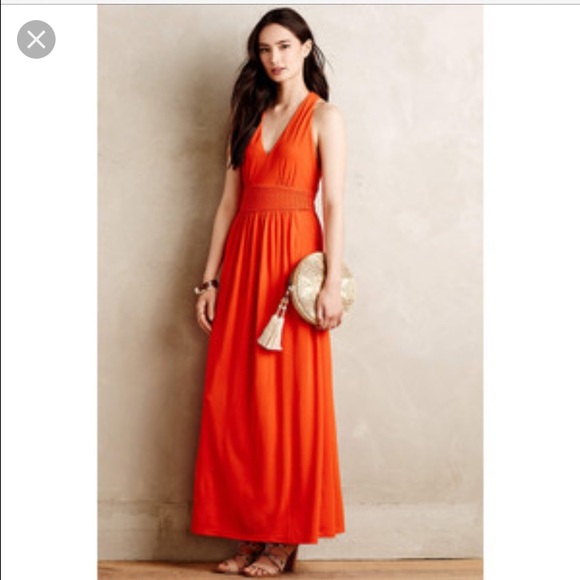 Anthropologie Yuma Maxi Dress by Marve in Coral