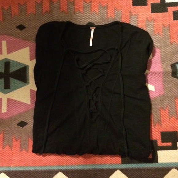 Free people lucky lace up top