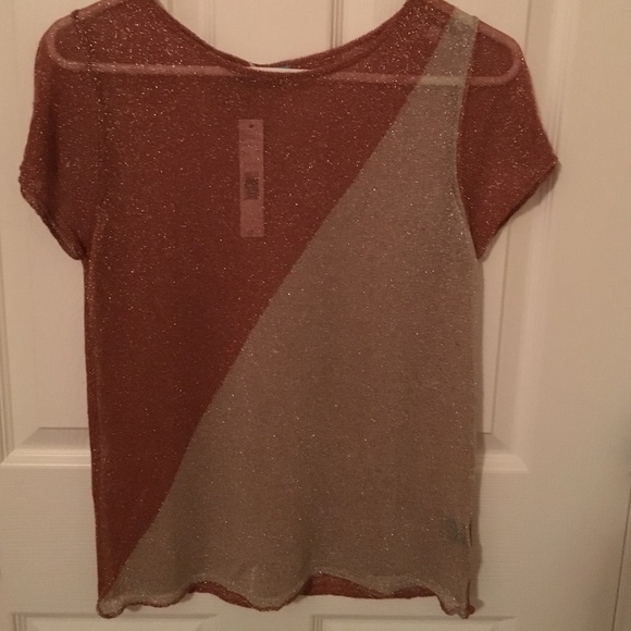 Antonio Melanie Sheer Copper/Taupe Top