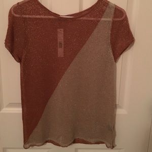 Antonio Melanie Sheer Copper/Taupe Top
