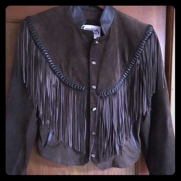 diamond leathers fringe jacket