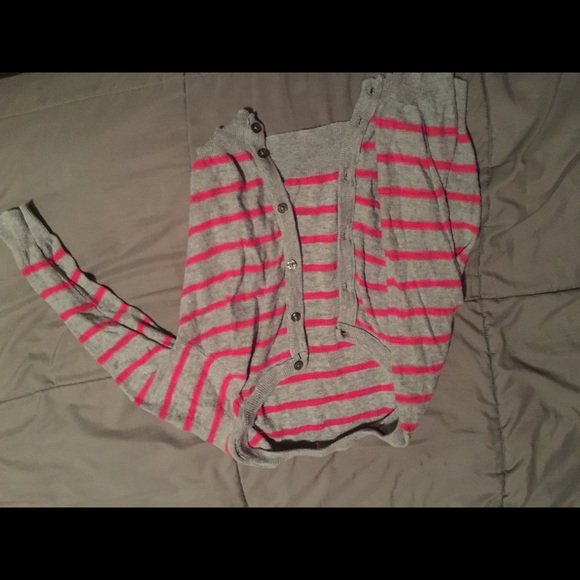 Grey and pink mini cardigan.