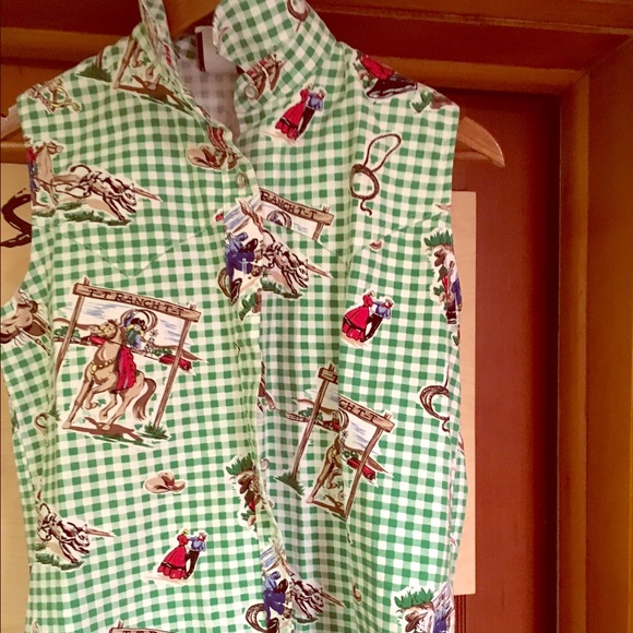 Vintage western sleeveless button down