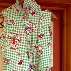 Vintage western sleeveless button down