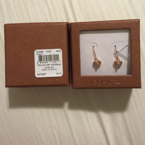 COACH ROSEGOLD EARRINGS - Picture 3 of 4