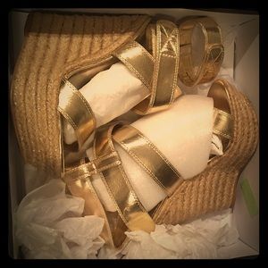 Gold wedges by Bebe