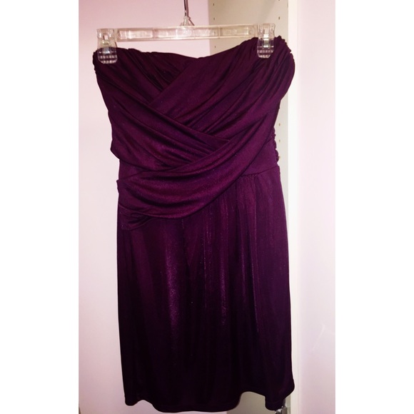 Express Strapless Dress - Royal Purple