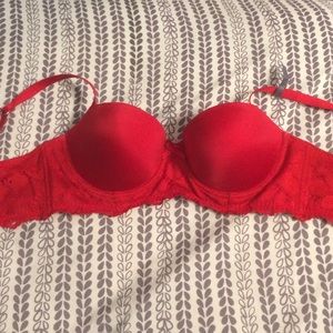 Aerie 32 D Holly Push Up Bra in Red