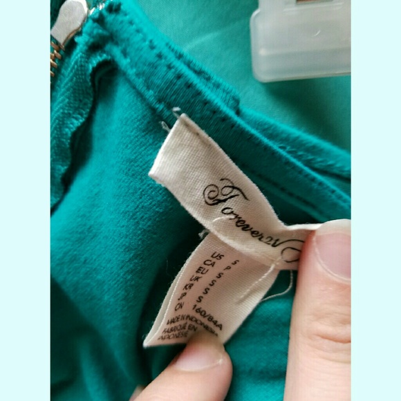 3 for $15 F21 Bodycon Teal Dress size small - Picture 3 of 7