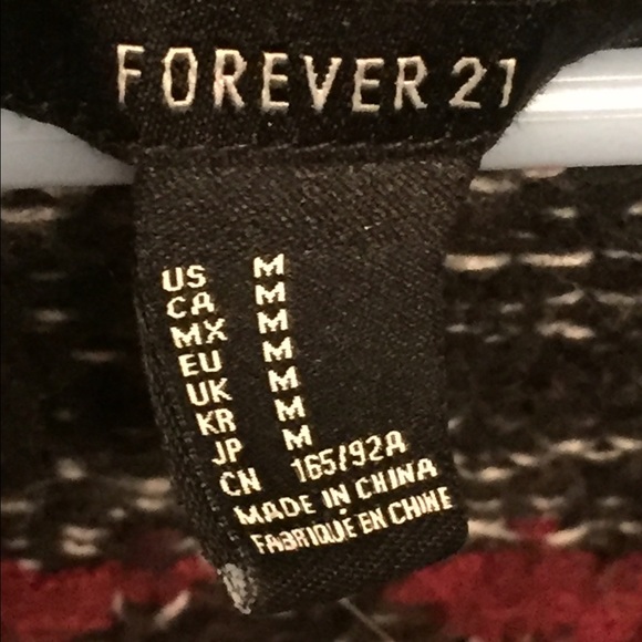 Forever21 black and maroon designed cardigan - Picture 2 of 3