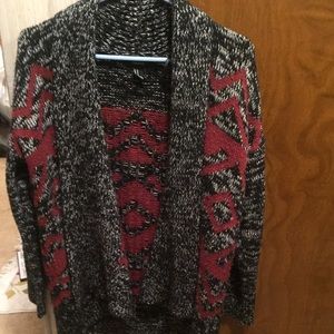 Forever21 black and maroon designed cardigan