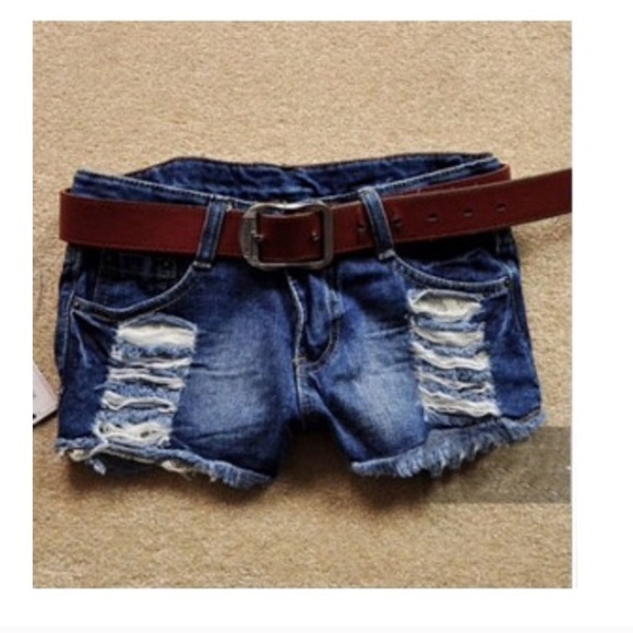 LAST ONE🔹Blueberry Destroyed Shorts - Picture 2 of 4