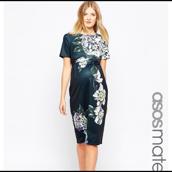 ASOS Maternity Floral Scuba Midi Body-Con Dress