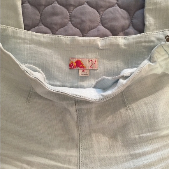 Light denim side zip skinny stretch jeggings