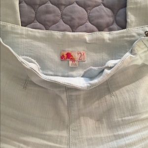 Light denim side zip skinny stretch jeggings