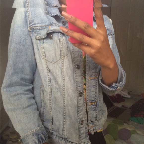light wash blue jean jacket