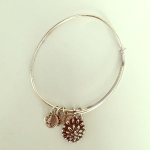 silver flower Alex and Ani bracelet
