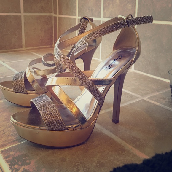 Gold and champagne colored heels
