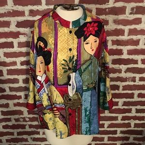 Chico ' s 100% silk button up top