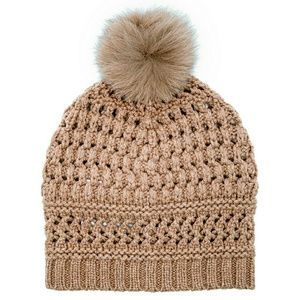 SALE! NWT Diane Von Furstenberg knit hat w fox fur