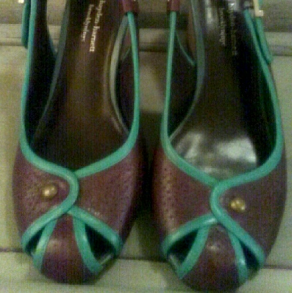Vintage style Hayden Harnett  Wedge Slingbacks