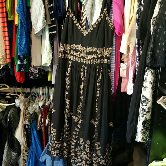Black and gold dress