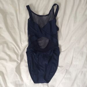 Mesh One Piece! Navy blue with high cut hips