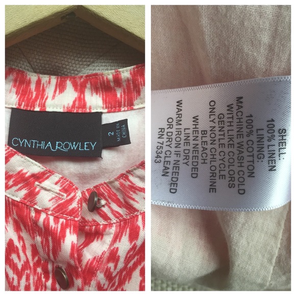 Cynthia Rowley: 100% linen printed dress - Picture 2 of 4