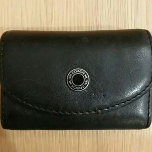 Coach black leather contact lens case