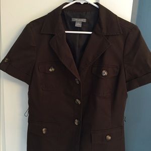 Shirt sleeve blazer with belt