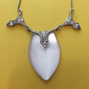 Alexis Bittar White Lucite Pendant Necklace