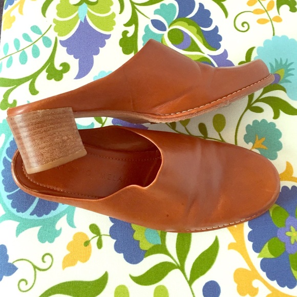 Antonio Melani mule/clogs, cognac leather size 8.5
