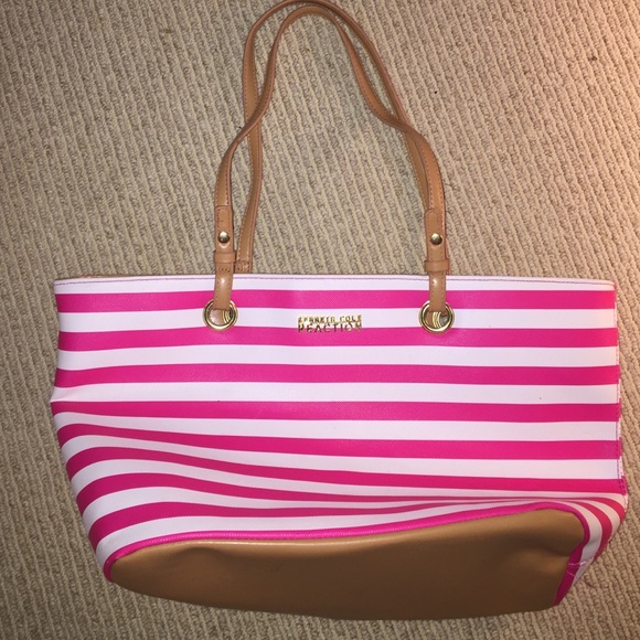 Kenneth Cole pink and white tote