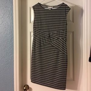 Gray & White striped dress size 12