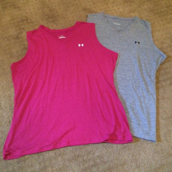 Under Armour v-neck sleeveless workout tees