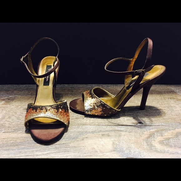 Nina satin and sequence heeled sandal - Picture 2 of 3