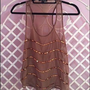 Love Culture Sequin Tan Top