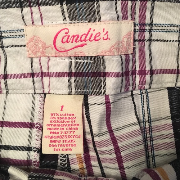 High waisted belted plaid cuff shorts - Picture 3 of 5