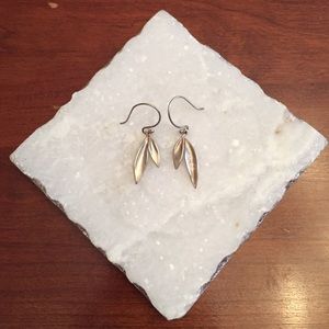 Silver artisan-made earrings.