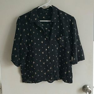 Club monaco silky button down short sleeve