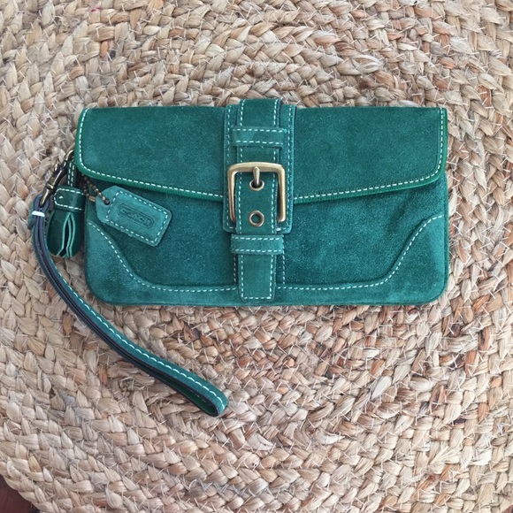 Suede Coach Wristlet