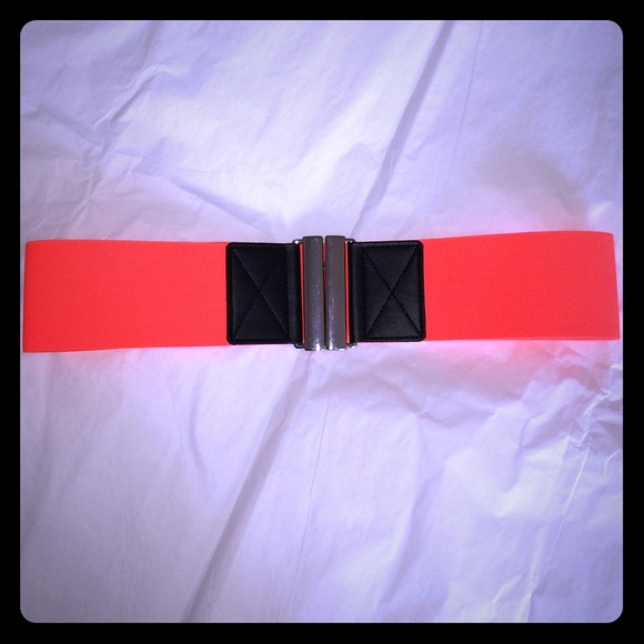 H&M Neon orange and black stretchy belt