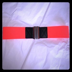 H&M Neon orange and black stretchy belt