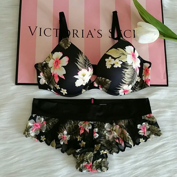 LAST NEW NEVER WORN  PINK VS push up bra+panty set - Picture 2 of 3