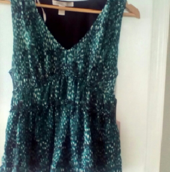 Blue and Black Dress Top